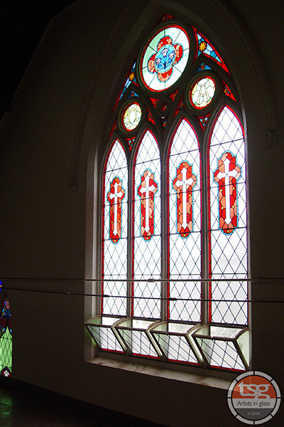 13 Crosses Stained Glass