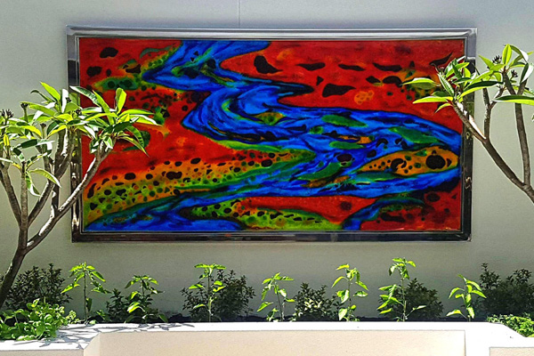 Glass Art Wall Panel