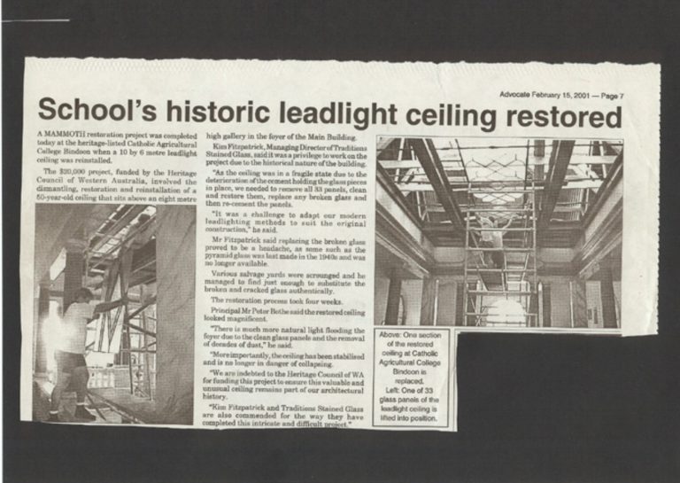 School’s Historic Leadlight Window Restored